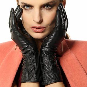 Lambskin Touchscreen Leather Gloves